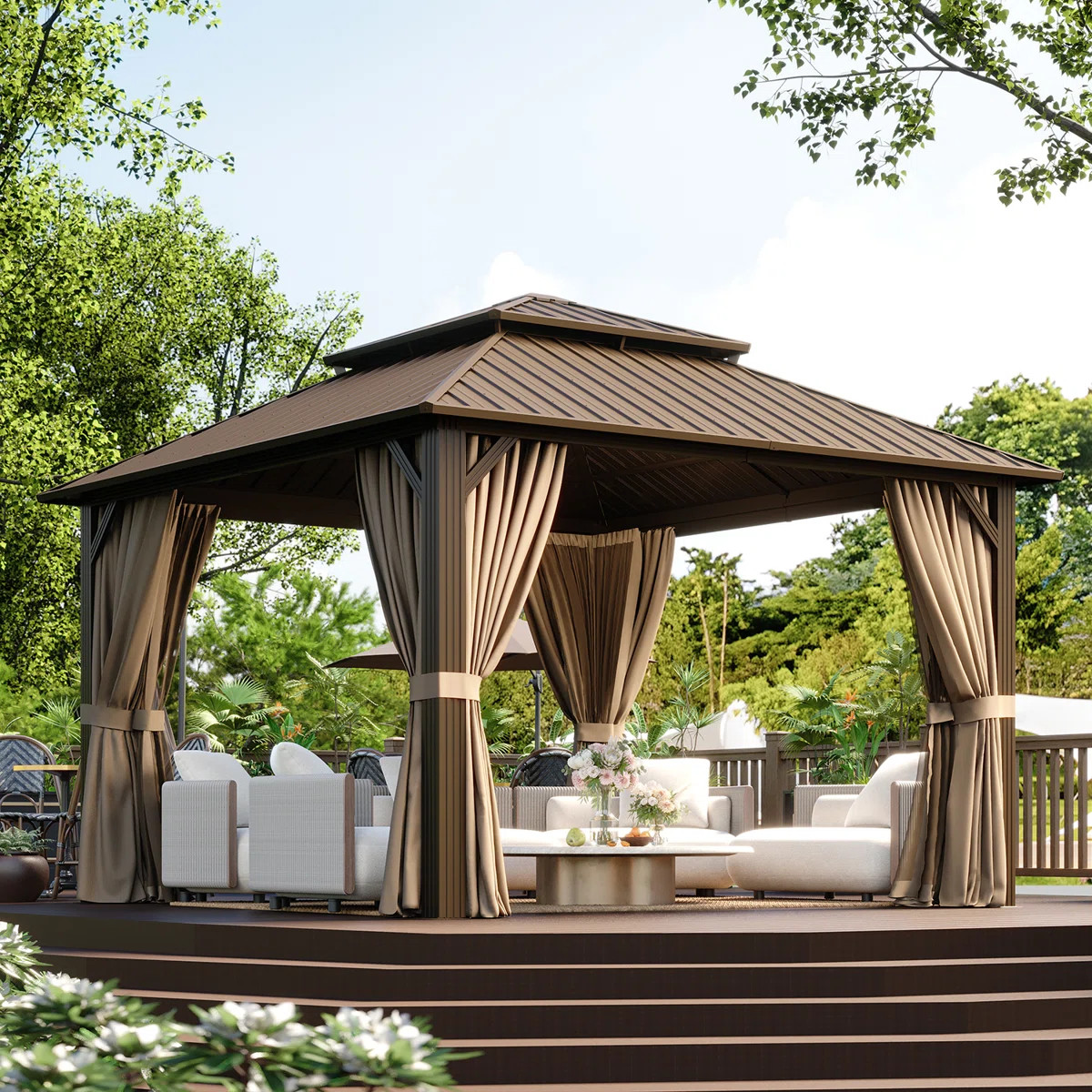 Hardtop Aluminum Permanent Patio Gazebo | Wayfair North America
