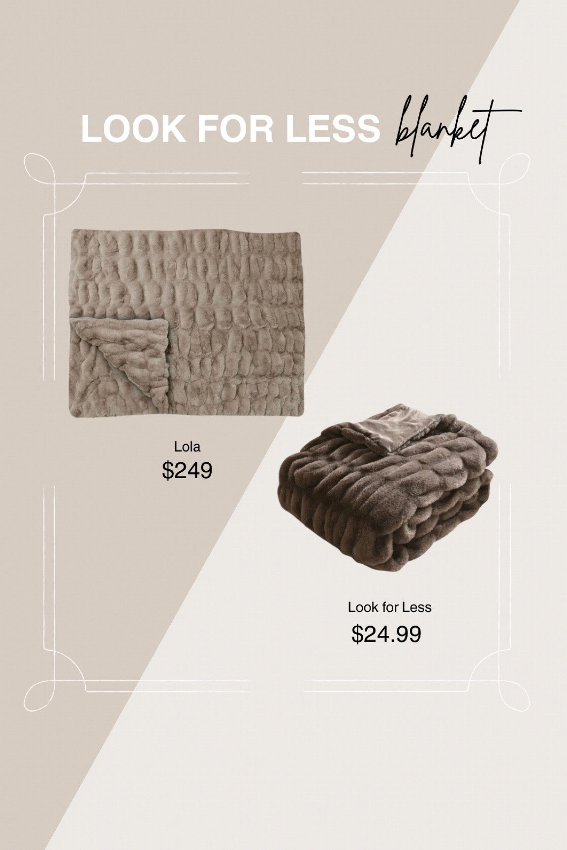 Looks for less faux fur blanket, Lola blanket dupe, neighbor gift, grandparents gift, teacher gift, cozy gift, hostess gift, save verses splurge, copycat, faux fur throw, chocolate blanket #LTKhome 

#LTKHoliday #LTKGiftGuide