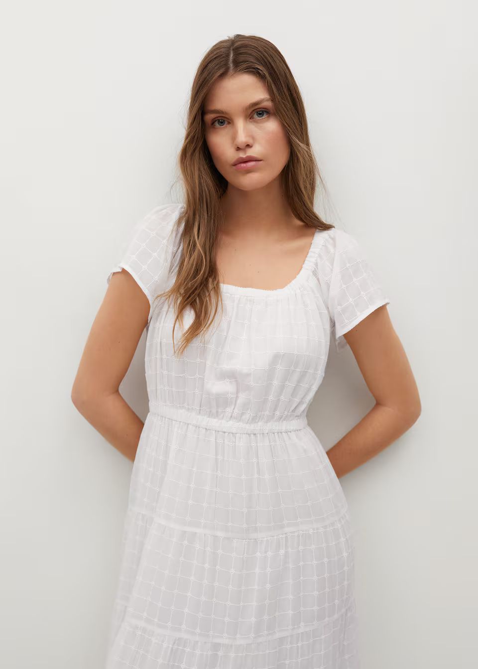 Textured cotton-blend dress | MANGO (US)