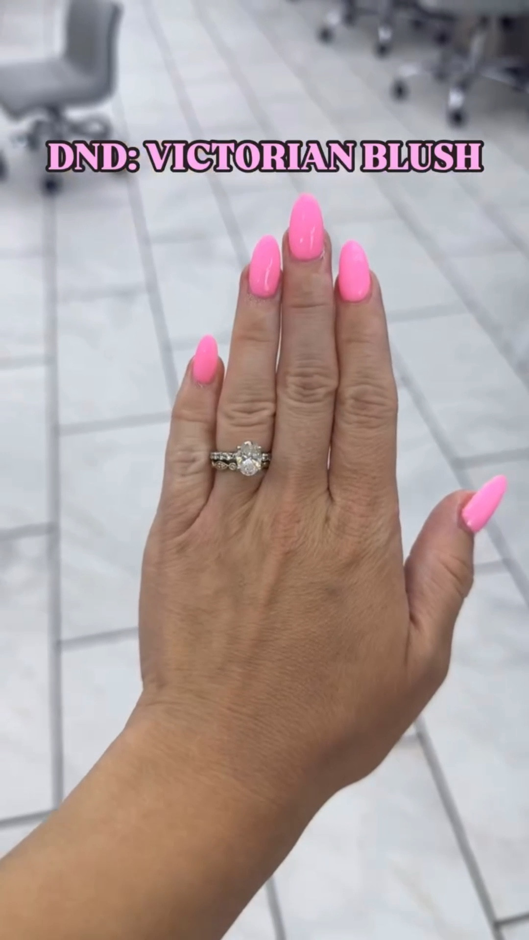 The perfect pink nail color doesn’t exist…… oh wait. 😉 
DND: 552- Victorian Blush

Nail refresh by @prettynailsiowacity reshaped and a much brighter pink! I am in LOVE!

#nails #iowacity #ugc #trending #summer