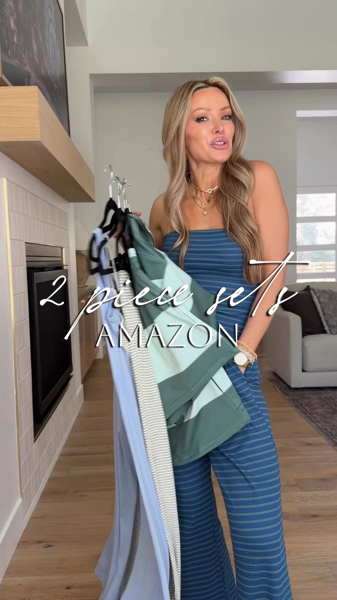 Amazon two piece sets I’m living in lately 🤍  comment AMAZON and I’ll send you the details 

These are the Free People + SKIMS look for less finds that make getting dressed ridiculously easy.

• Striped strapless set, wide leg pants, effortless vacation outfit
• Sporty half zip lounge set, comfy shorts, everyday athleisure
• Ribbed cami set, flowy pants, elevated lounge style
• Soft henley tank + wide leg pants set, neutral chic vibes
• Lightweight tee + shorts set, the easiest throw on outfit

These are the kind of Amazon matching sets that look elevated but feel like loungewear — perfect for travel days, mom on the go outfits, casual summer style, and comfy everyday outfits.

#AmazonTwoPieceSet #AmazonMatchingSet #AmazonFashionFinds #FreePeopleLookForLess #SkimsLookForLess
