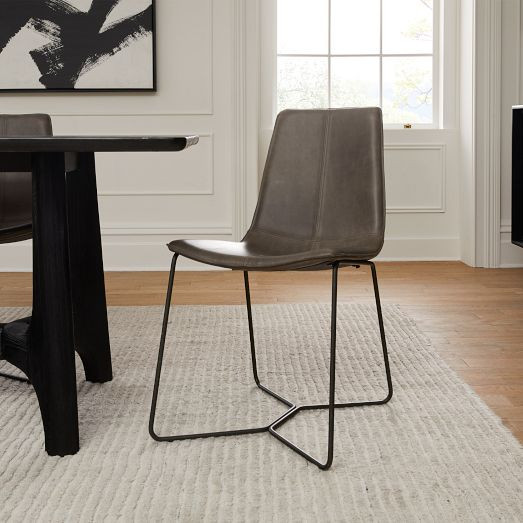 Slope Leather Dining Chair (Set of 2) | West Elm (US)