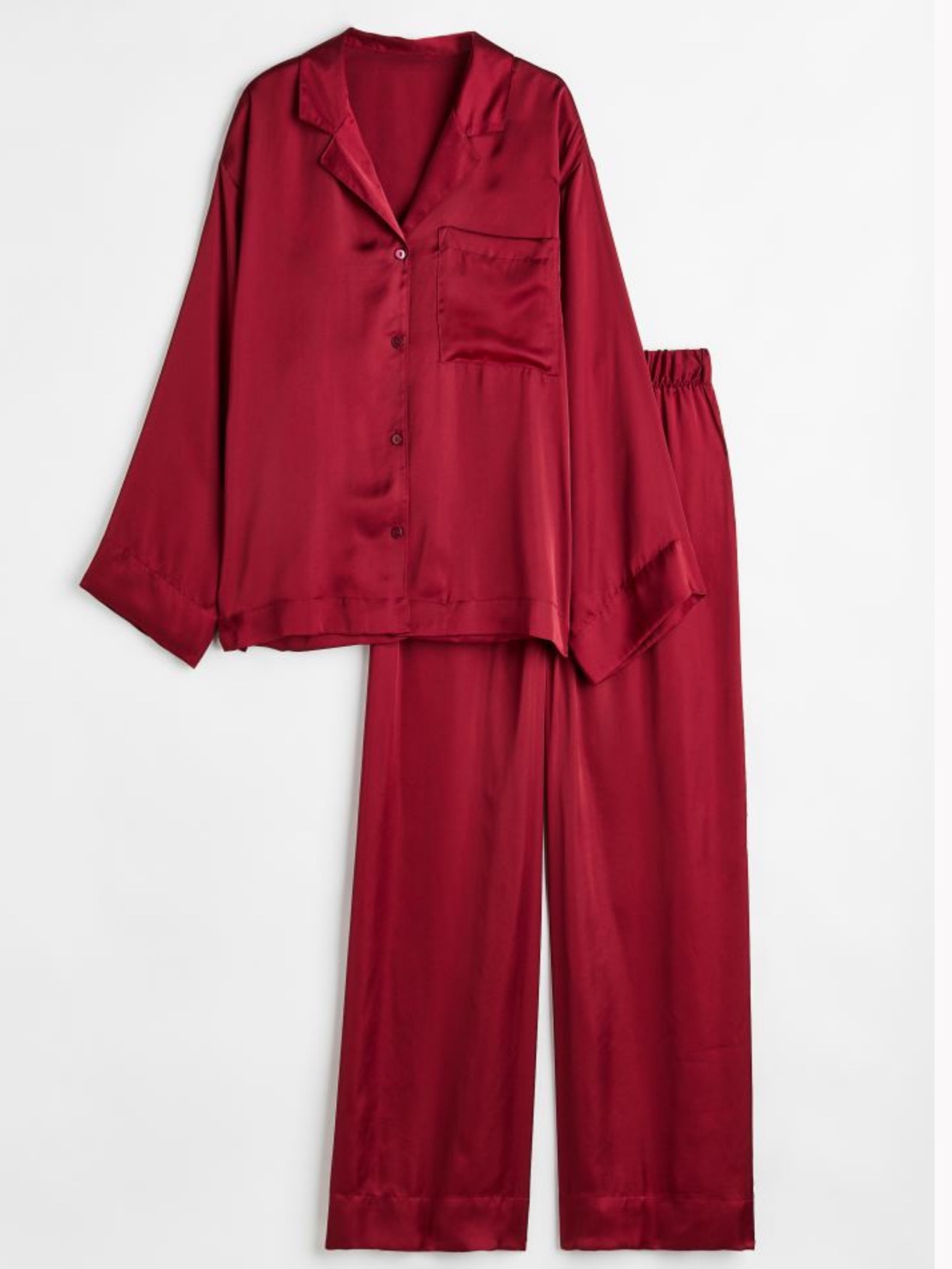 Luxe satin relaxed fit pyjamas in ruby red 

#LTKGiftGuide #LTKstyletip #LTKcurves