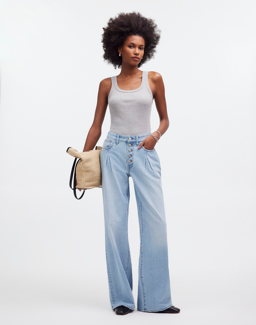 Superwide-Leg Jeans in Cather Wash: Button-Front Edition | Madewell