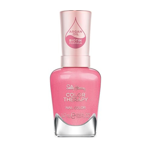 Sally Hansen Color Therapy Nail Polish | Biotin, Argan Oil, Long Lasting, Healthy Nails, Nail Strengthener, Opaque | 255 Lips Tulips | Rose Pink Nail Color | Amazon (US)