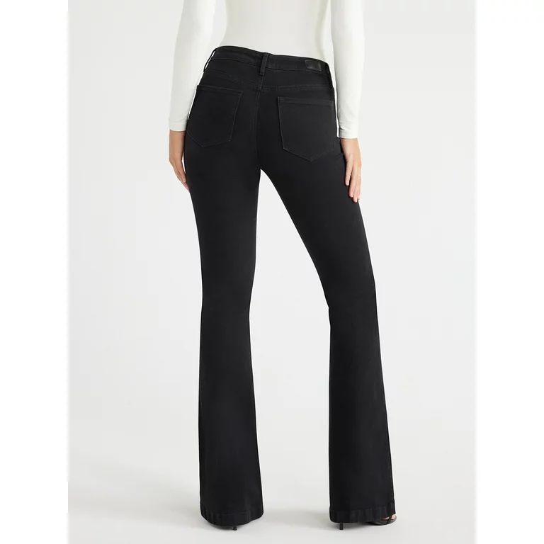 Sofia Jeans Women's Melissa Flare High Rise Black Jeans, 33" Inseam, Sizes 2-20 - Walmart.com | Walmart (US)