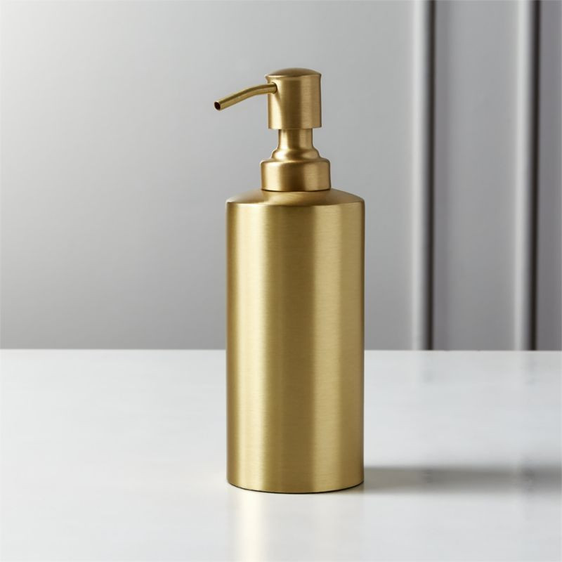 Elton Brushed Brass Soap Pump + Reviews | CB2 | CB2