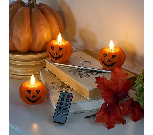 "As Is" Home Bliss S/3 Flameless Rechargeable Halloween - QVC.com | QVC