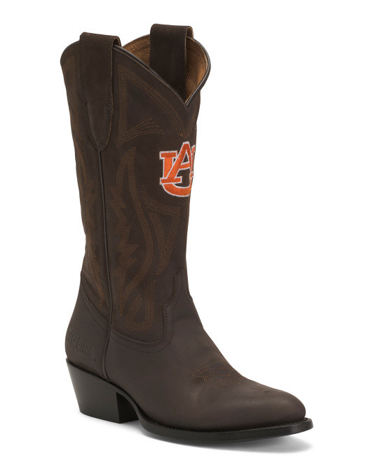 Made In Mexico Leather Auburn University Game Day Western Boots | TJ Maxx