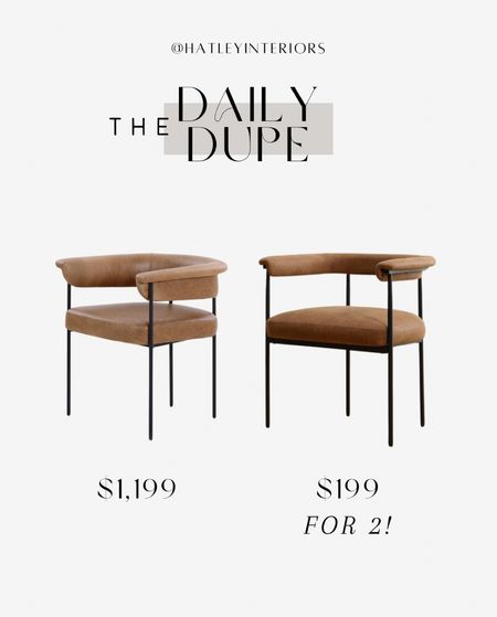 today’s daily dupe!

leather dining chairs, west elm dining chair dupe, designer dupe, look for less, curved back dining chair, dining room chairs, amazon home, affordable home decor 

#LTKhome
