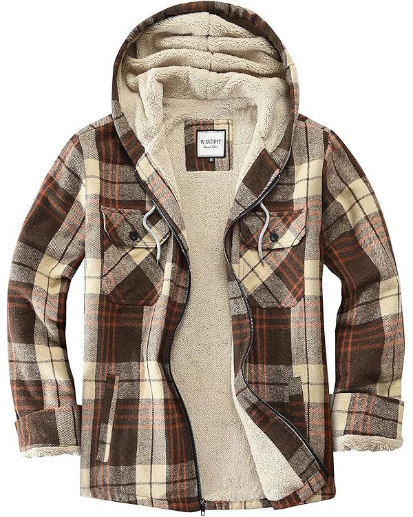 Women's Full Zip Fleece Flannel Jacket Plaid Sherpa Lined Jacket for Women | Amazon (US)