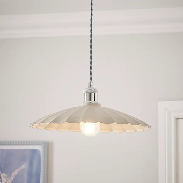 Maya Scalloped Metal Easy Fit Pendant Shade | Dunelm