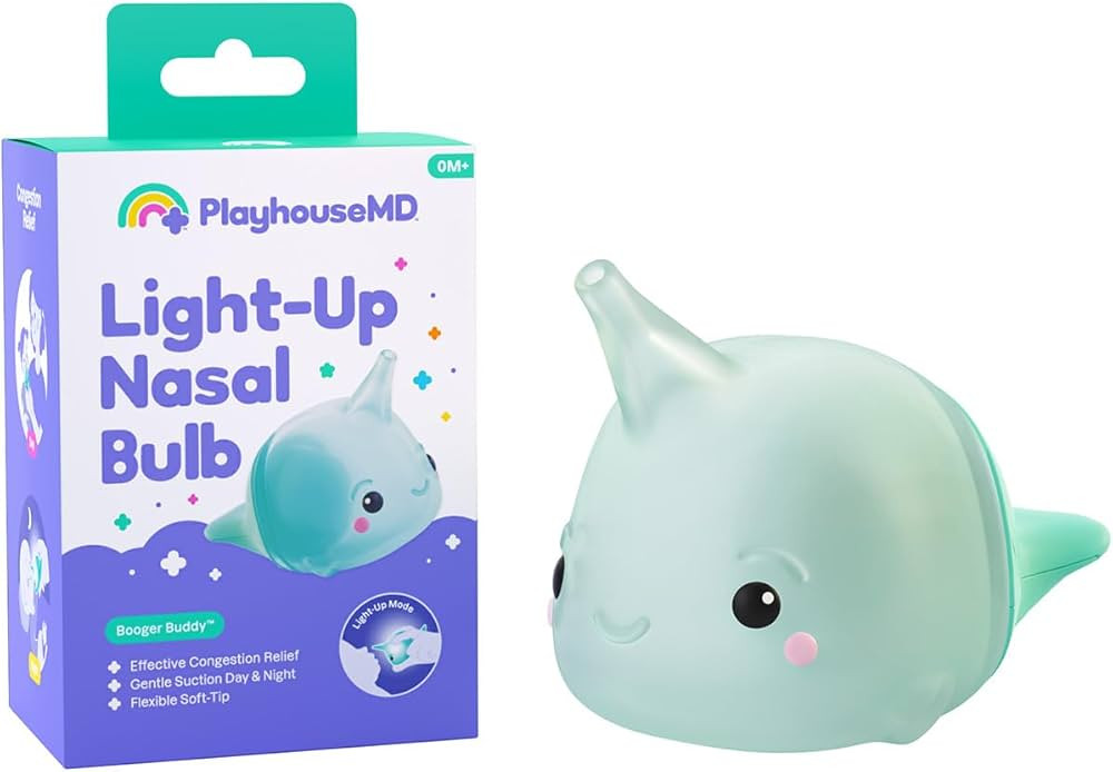 Booger Buddy Nasal Aspirator Bulb, Narwhal - with LED Light for Babies & Toddlers – BPA-Free Sn... | Amazon (US)