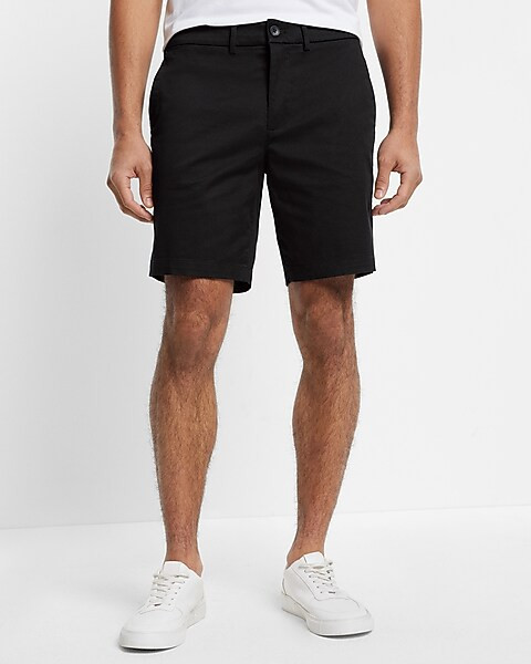 Solid 8" Hyper Stretch Chino Shorts | Express