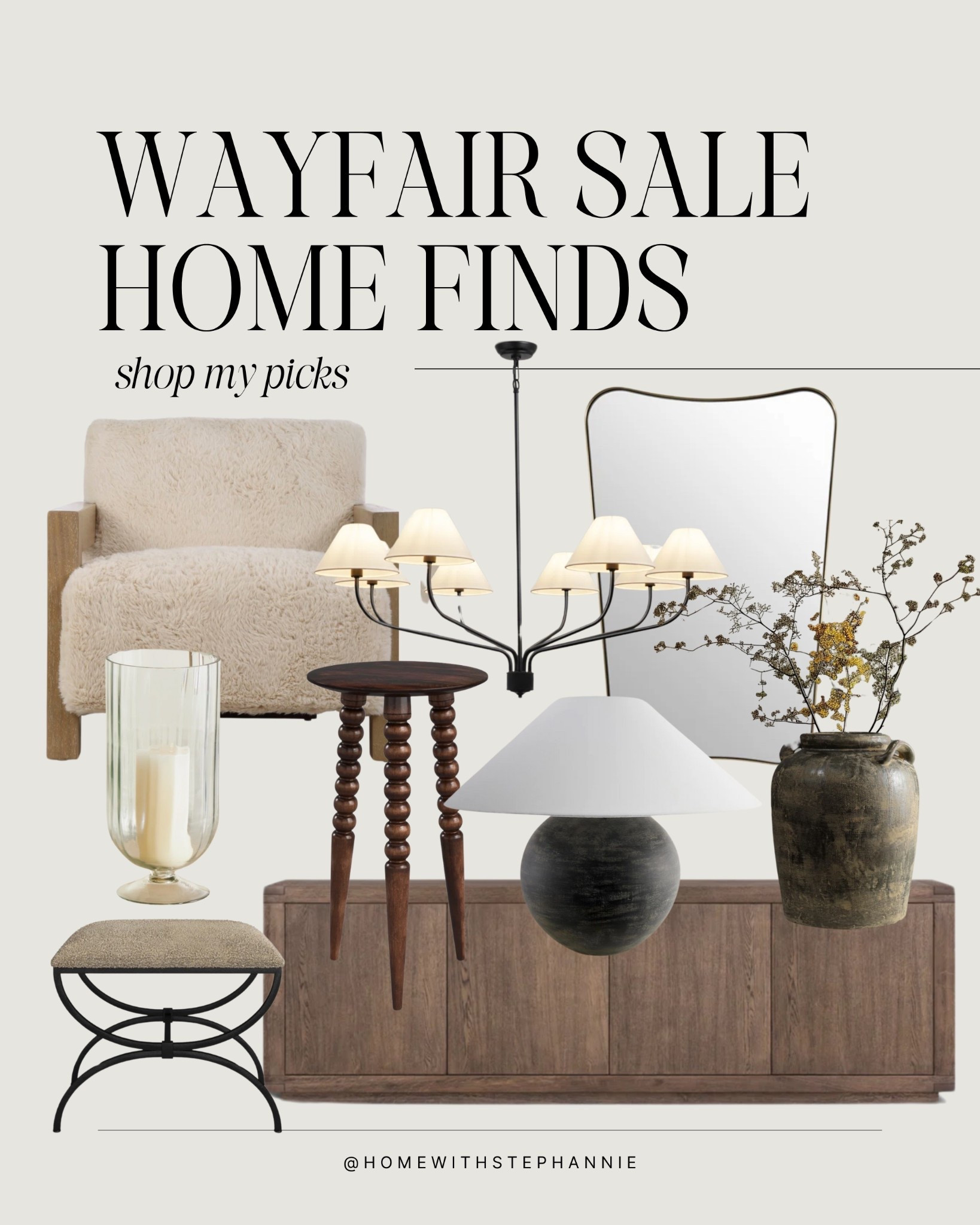 @Wayfair Presidents’ Day sale home finds 

#sale #wayfairhome #presidentsdaysale #sideboard #lamp #accentchair #mirror #stool #homedecor 

#LTKSeasonal #LTKHome
