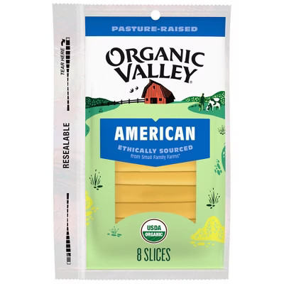 Organic Valley American Cheese Slices - 6oz/8ct | Target