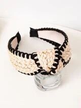 1pc Women Two Tone Braided Design Fashionable Headband, For Decoration | SHEIN