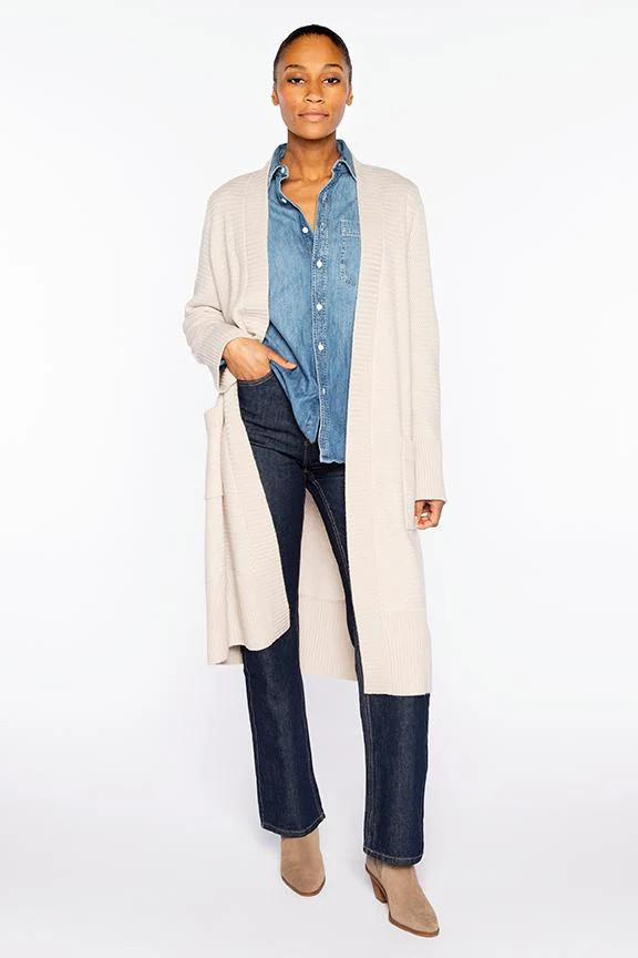 TEXTURED DUSTER CARDIGAN | Kinross Cashmere