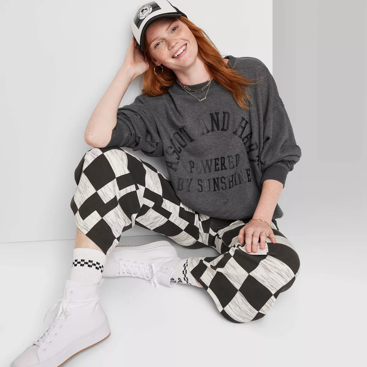 Women's Ascot + Hart Graphic Pullover Sweater - Gray | Target
