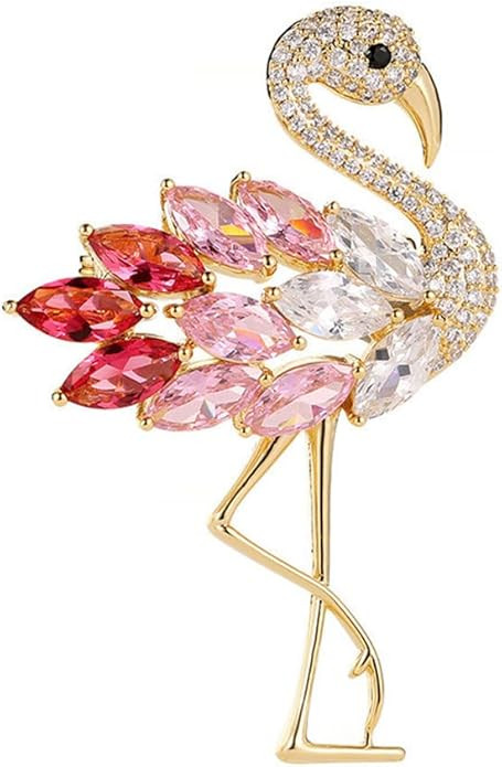 Flamingos Wild Animal Brooch Lapel Pin Women's Rhinestone Crystal Graceful Enamel Bird Brooch Bro... | Amazon (US)