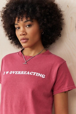 UO Overreacting Slogan T-Shirt | Urban Outfitters UK