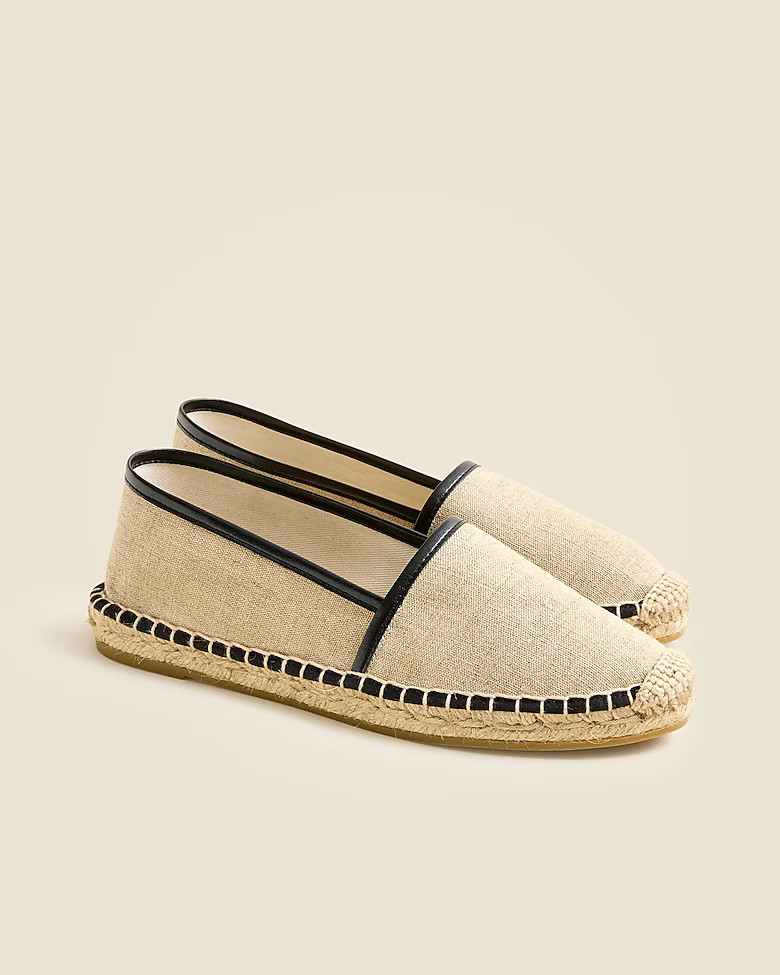 Made-in-Spain espadrille flats in linen blend | J. Crew US