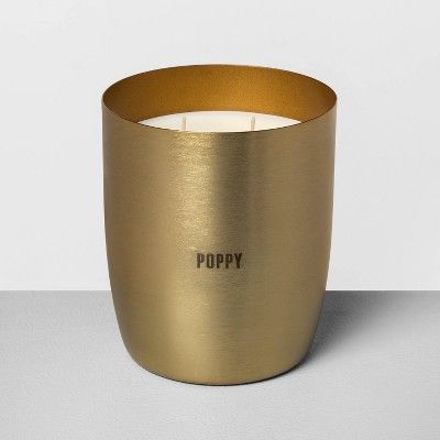 25oz Large Brass 2-Wick Candle Poppy - Hearth & Hand™ with Magnolia | Target