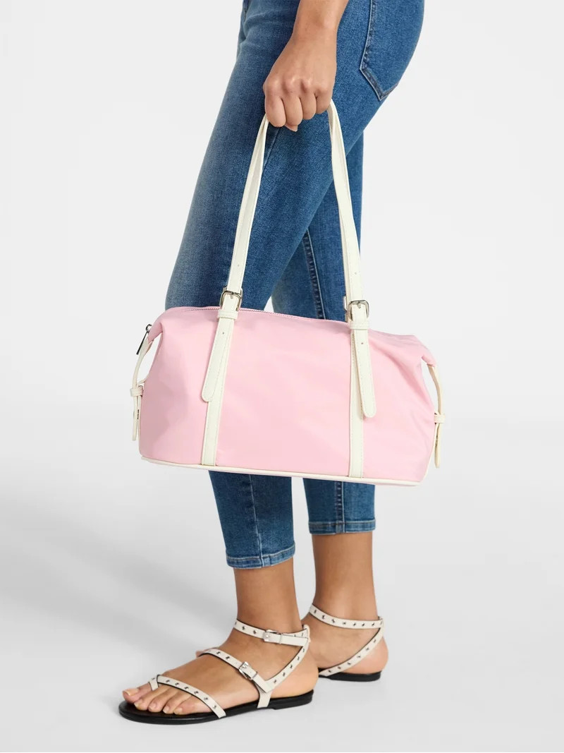 No Boundaries Women's Fashion Clubhouse Shoulder Bag, Pink Lemonade | Walmart (US)