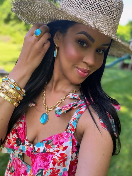 New Summer Collection from Julie Vos. Statement jewels for vacation and summer. Graduation and bridal jewels 

Code MOON15 for 15% off my dress. Wearing an XS. 

#LTKGiftGuide #LTKunder100