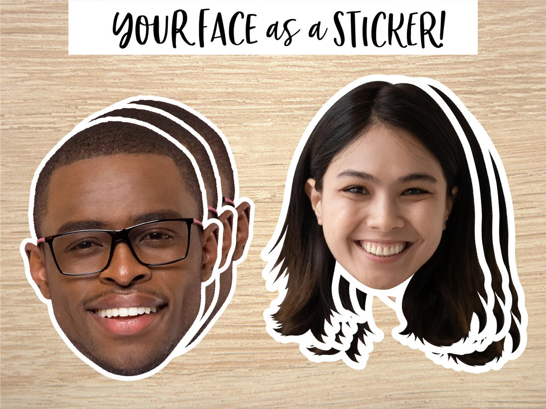 Custom Face Sticker, Stickers From Your Photo Portrait Die Cut Removable Vinyl, Bachelorette Bach... | Etsy (US)