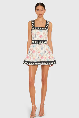 Amanda Uprichard Lena Skort Romper in Coastal Dot in Coastal Dot - Size XS | Amanda Uprichard