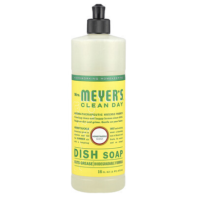 Mrs. Meyers Clean Day, Dish Soap, Honeysuckle , 16 fl oz (473 ml) | iHerb