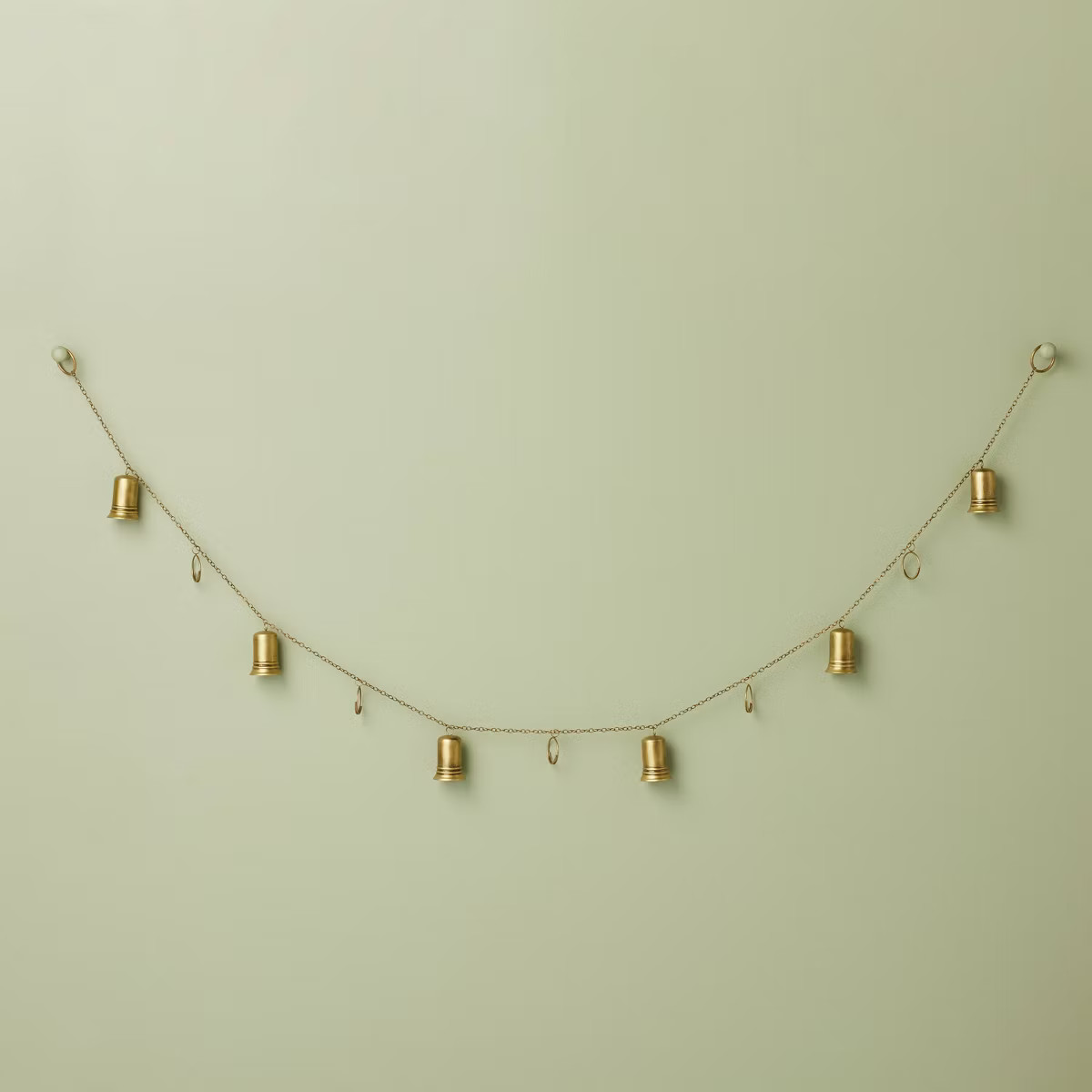 5' Decorative Metal Bell Christmas Garland with Clips Antique Brass - Hearth & Hand™ with Magno... | Target