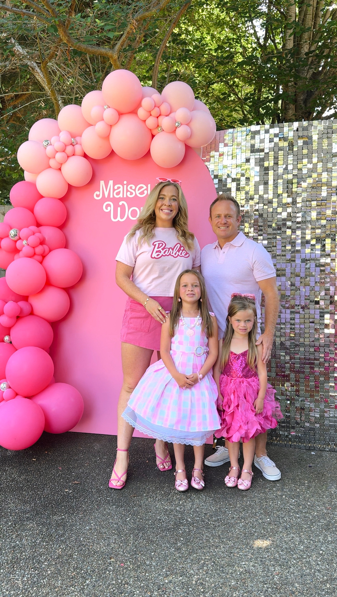 Barbie themed outfits! Everything is from Amazon. As for me, I’m wearing a size large in both the skort and the cropped shirt. For Maisey’s classic Barbie dress, I layered it with a tulle skirt underneath for more volume! I would highly recommend if you shop for your girls as well 💘 

 #LTKParties #LTKKids #LTKFamily