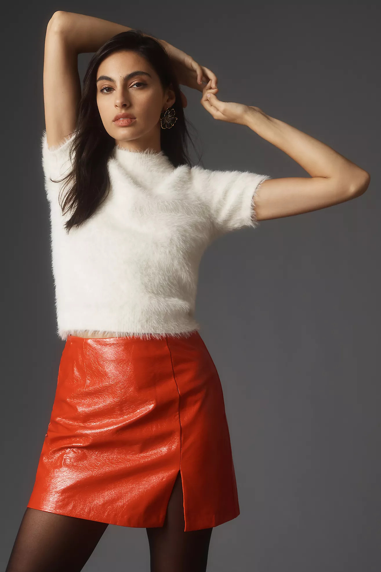Hutch Faux Leather Metallic Mini Skirt | Anthropologie (US)