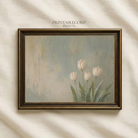 Vintage Tulip Wall Art French Country Floral Decor Living Room Bedroom Office | Walmart (US)