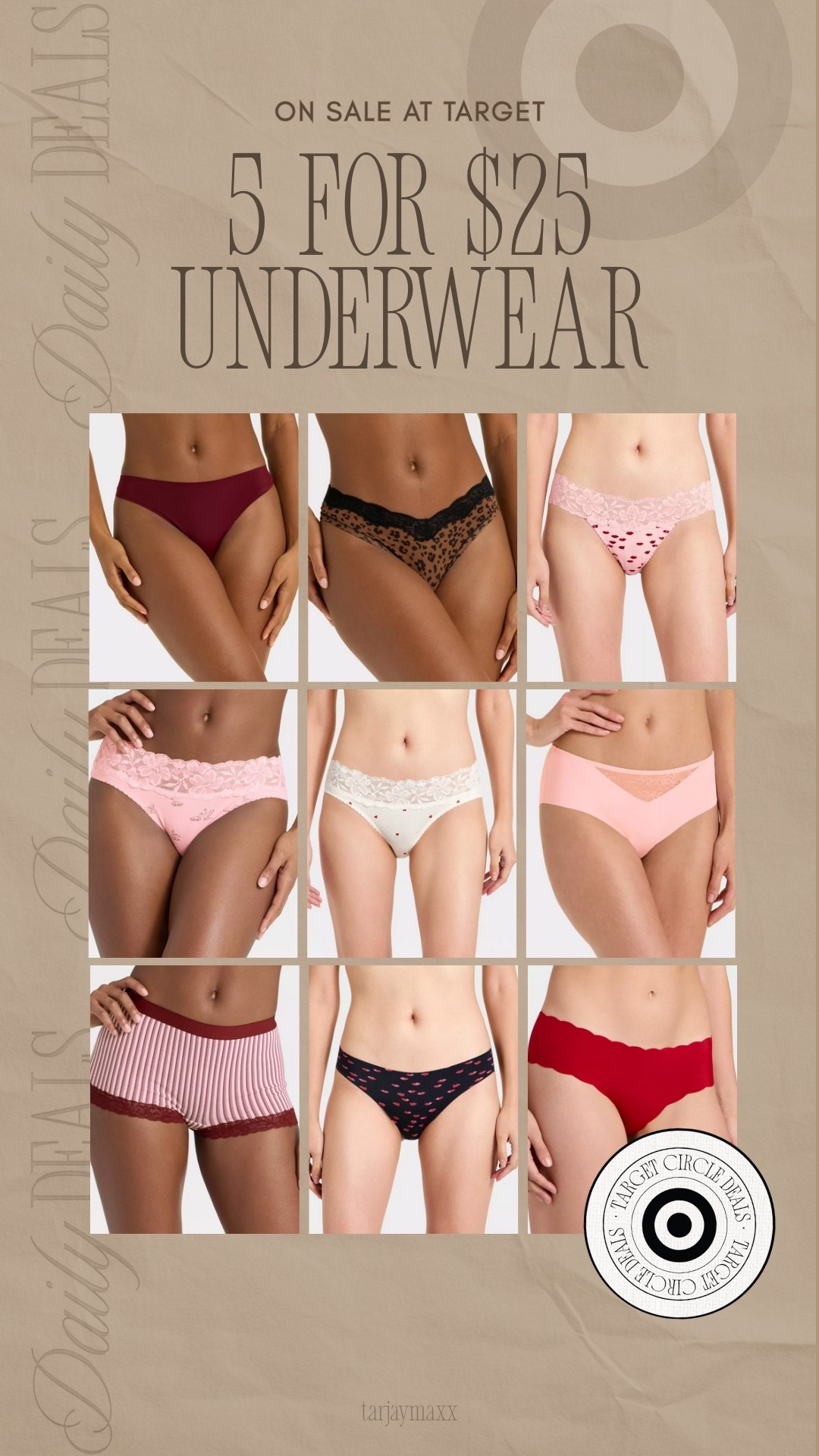 Stocking up on everyday essentials is much better when there is a deal involved. Target’s currently has a buy 5/$25 offer on select Auden women's intimates, which is perfect for refreshing your intimates. With Valentine's Day coming up, it is the perfect time to grab some of the cute lace styles or stick to the seamless and cotton favorites for maximum comfort. You can mix and match different cuts like thongs, cheekies, and hipsters to get exactly what you need.💋 target finds, target deals, target style, auden underwear, intimates sale, valentines day, everyday essentials, comfy style, target haul, spring transition, closet refresh, underwear deals, budget finds, ltk sale alert, ltk seasonal, ltk under 50, date night outfits, bedroom refresh, bella stretch wide leg jeans, patterned tights, women's effortless pull-on pants - a new day, cabbage, super bowl hosting, pegasus premium running shoe, valentines outfit women, romantic knits

#LTKValentine #LTKdayinmylife #LTKNYFW