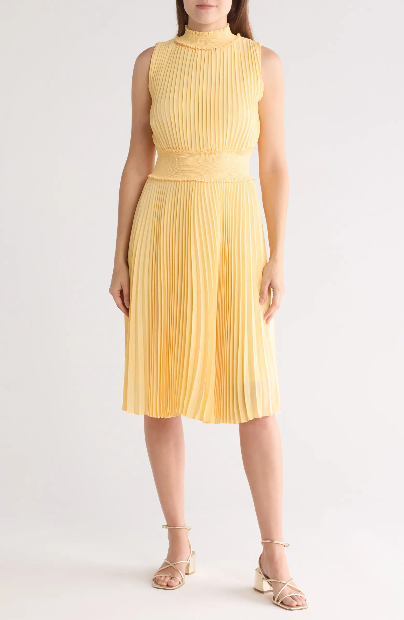 NANETTE NANETTE LEPORE Solid Pleated Dress | Nordstrom Rack