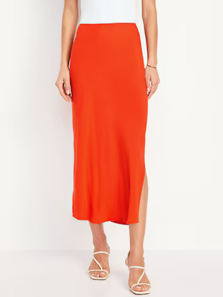 High-Waisted Midi Slip Skirt | Old Navy (US)