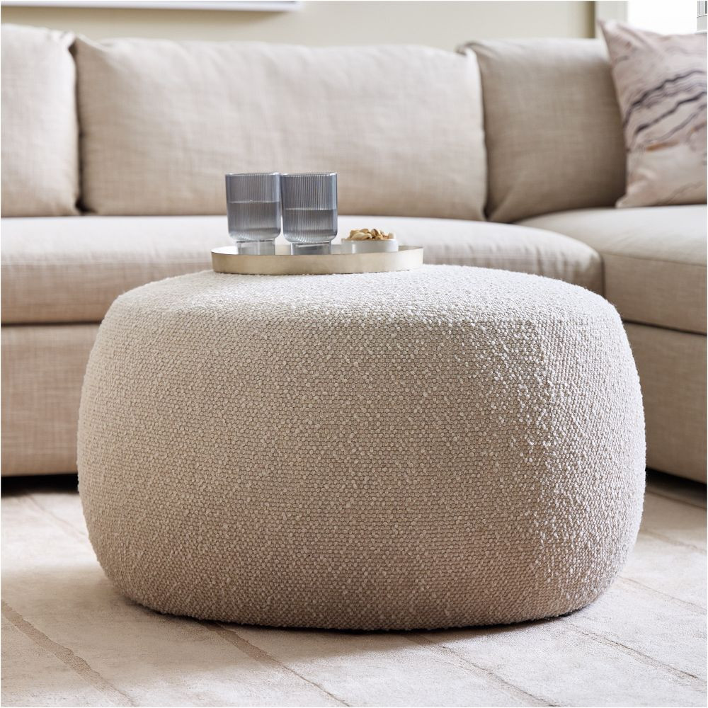 Cobble Round Ottoman - Medium | West Elm (US)