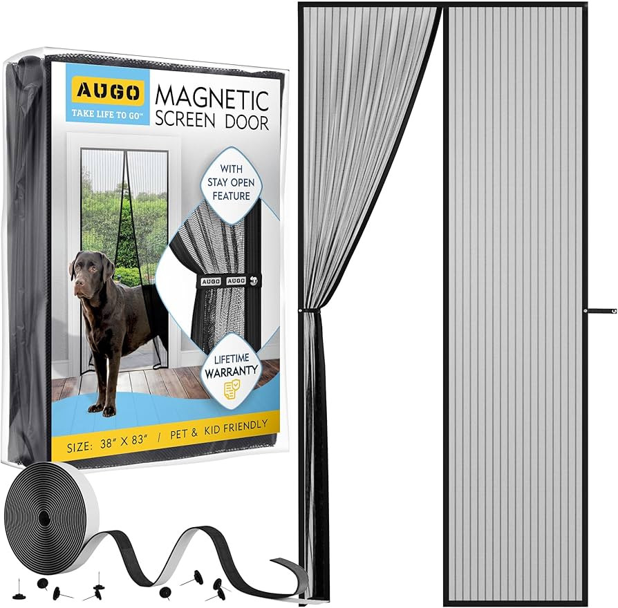 AUGO Magnetic Screen Door - Self Sealing, Heavy Duty, Hands Free Mesh Partition Keeps Bugs Out - ... | Amazon (US)