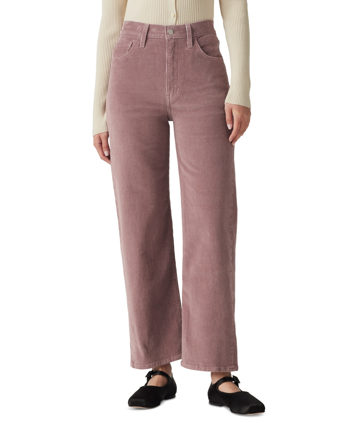 Levi's Women's Ribcage Straight-Leg Corduroy Ankle Pants - Rose Taupe | Macy's