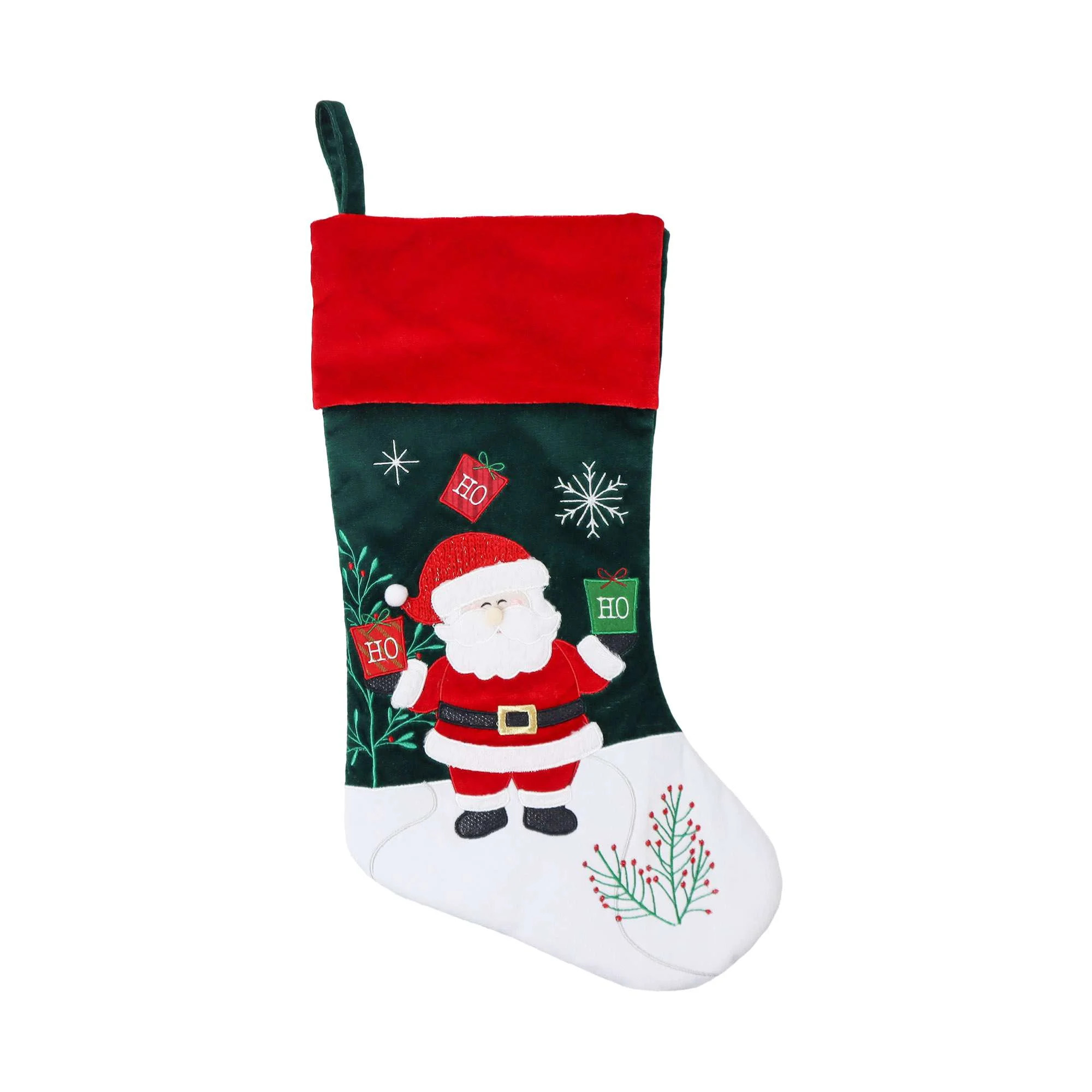 Holiday Time Velvet Santa Stocking, 20 in, Multi-colour, Holiday Time Christmas Santa Stocking,Ve... | Walmart (CA)