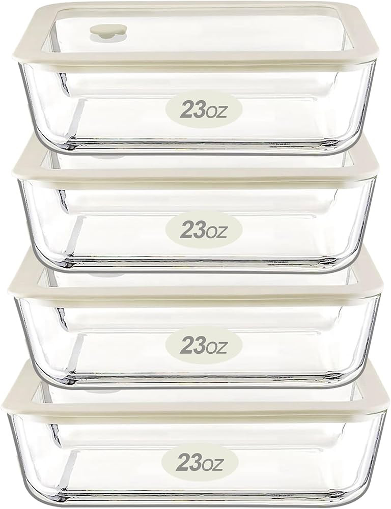 Urban Green Glass Food Container Set with Glass Lid, 4 Pack, Food Storage Containers Set, Airtigh... | Amazon (US)