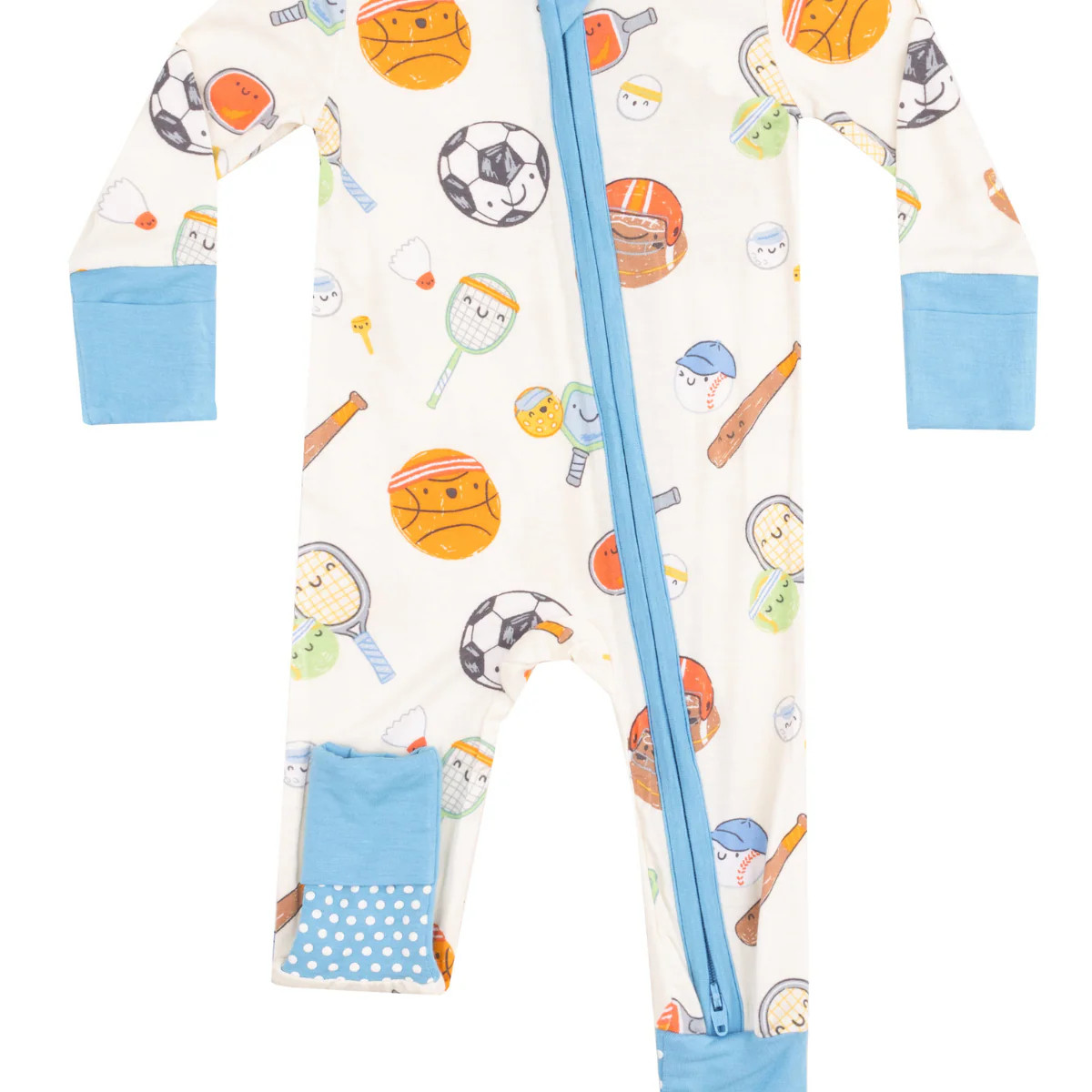 2-Way Zip Romper, Sports Ball Friends | SpearmintLOVE