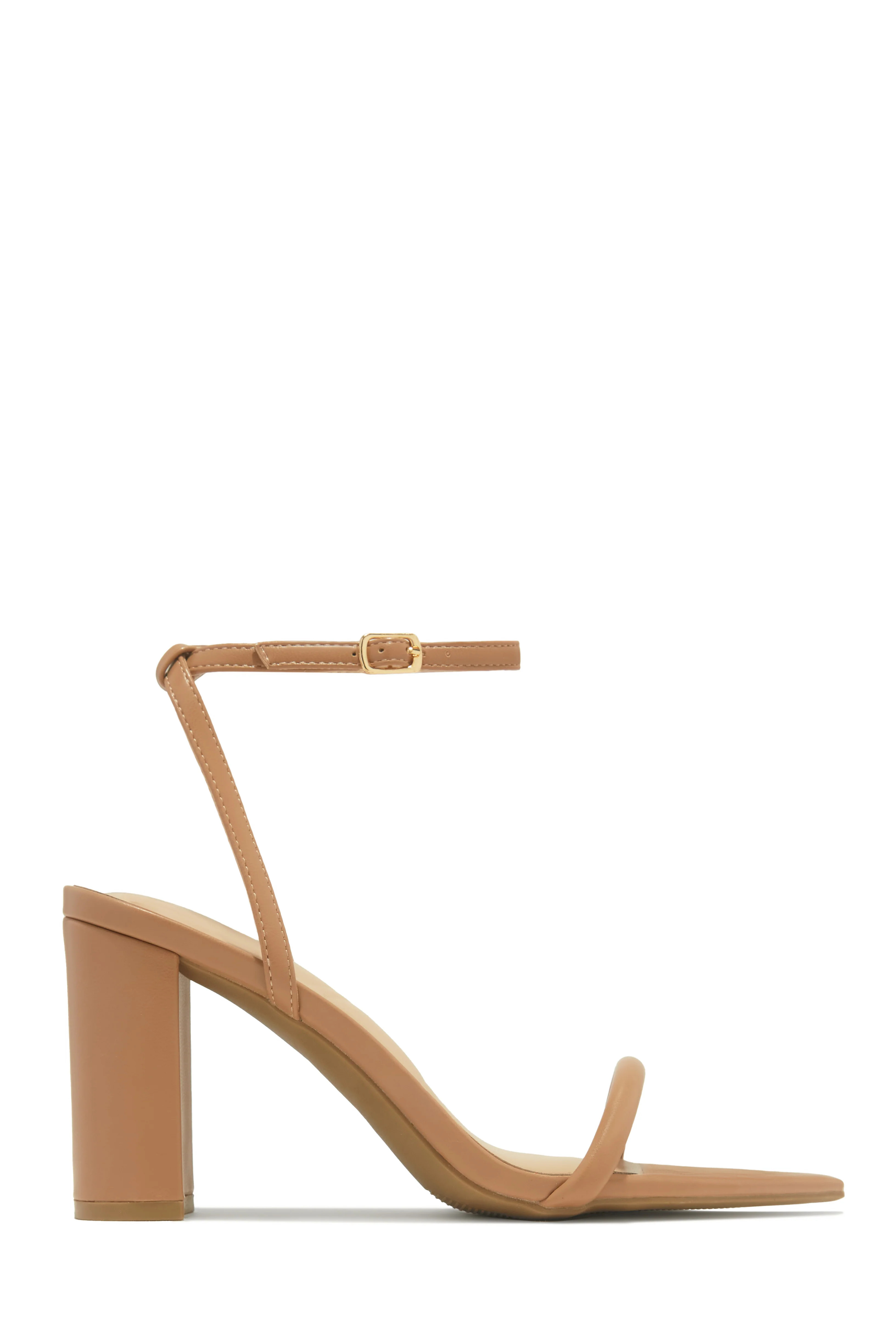 Reyna Single Sole Block Heels - Nude 7.5 / Nude | MISS LOLA