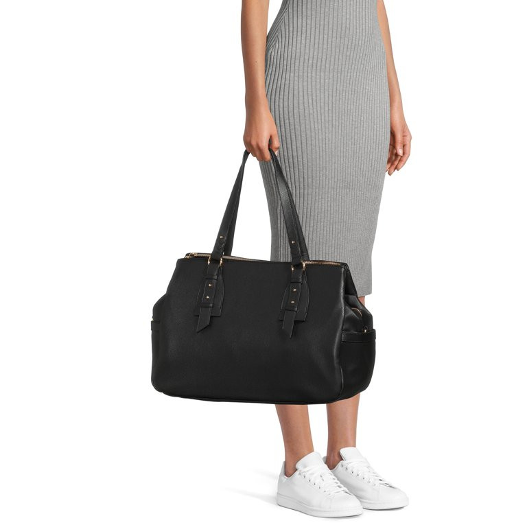 Time and Tru Women’s Triple-Section Weekender Bag Black - Walmart.com | Walmart (US)