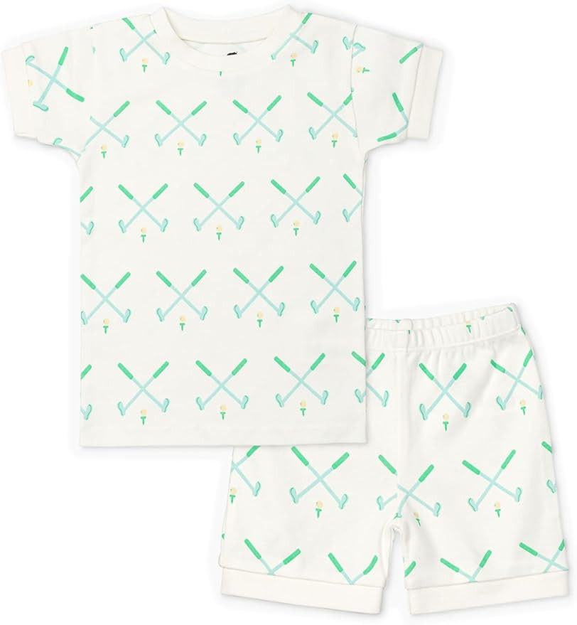 monica + andy unisex-baby Organic Two-piece Shorty Pajama Set | Amazon (US)