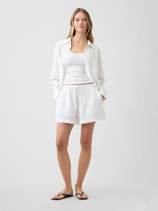 4" Pull-On Linen-Blend Shorts | Gap Factory | Gap Factory