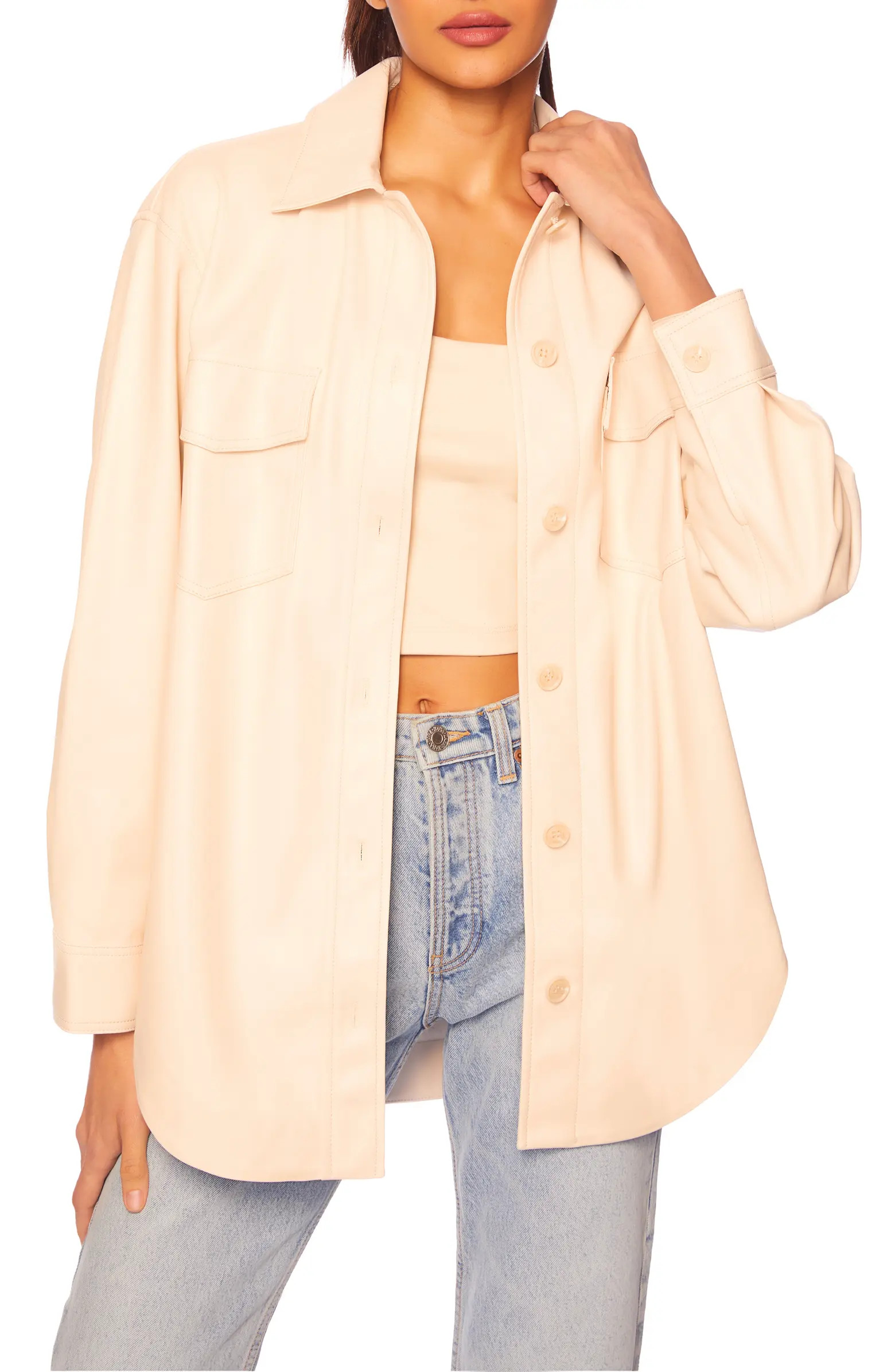 Susana Monaco Faux Leather Shacket | Nordstromrack | Nordstrom Rack